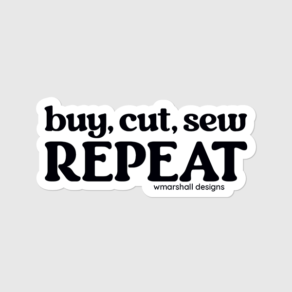 3" Sewing Sticker - Buy, Cut, Sew
