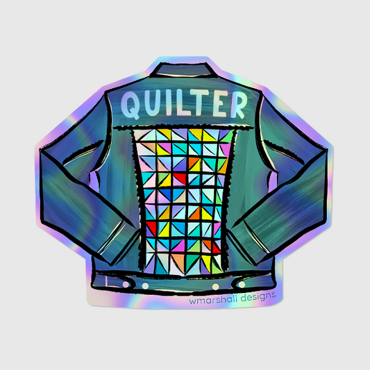 3" Sticker - "Quilter" (Holographic)